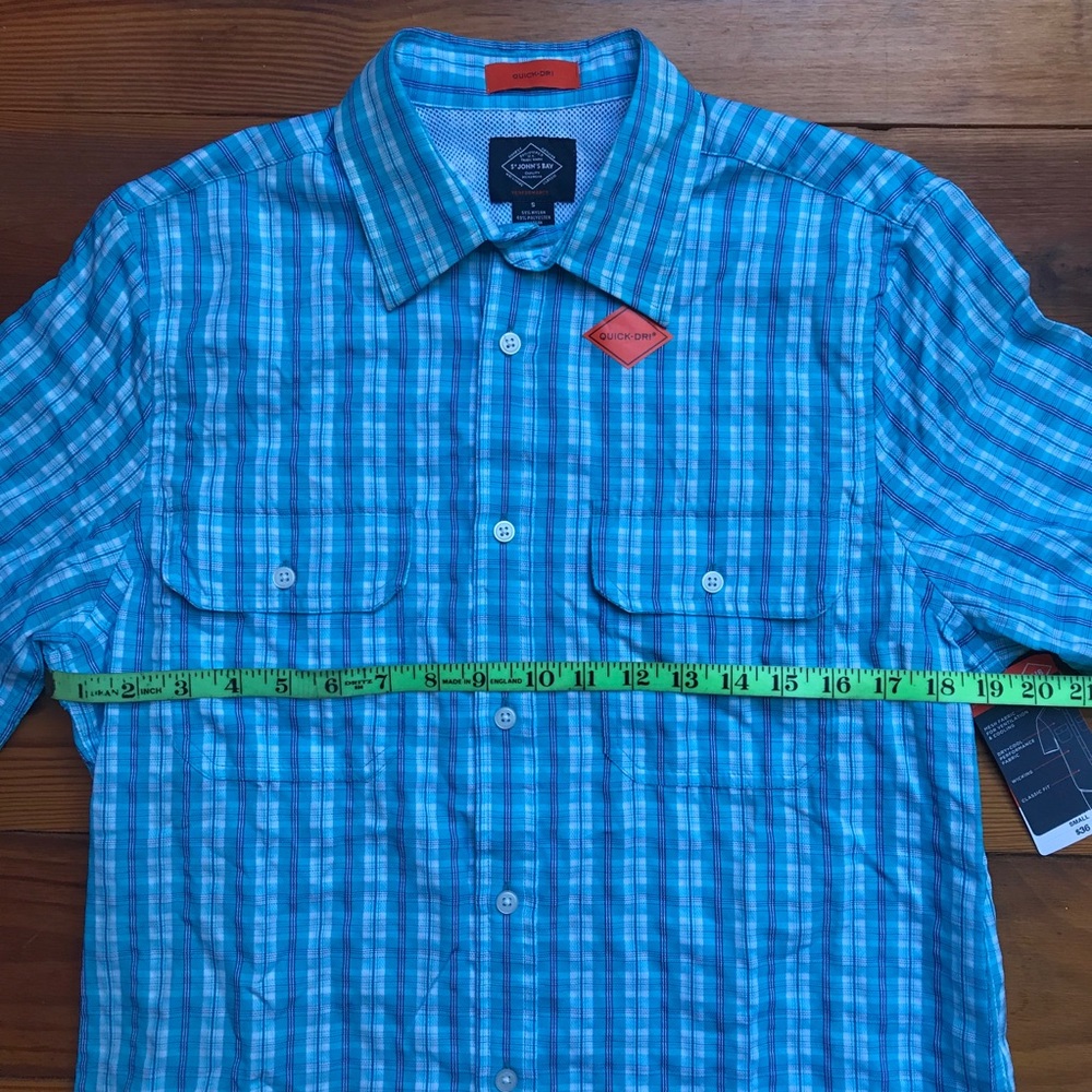 St. John's Bay Quick Dri Blue Button Down, NWT, S - Picture 9 of 15